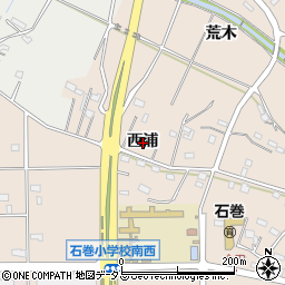 愛知県豊橋市石巻町西浦周辺の地図
