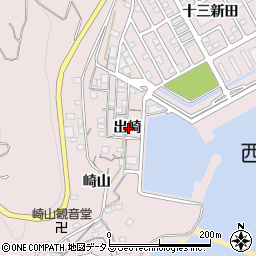 愛知県西尾市鳥羽町出崎周辺の地図