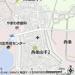 兵庫県加古川市西条山手周辺の地図