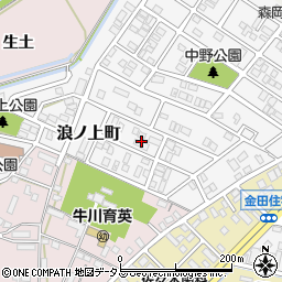 愛知県豊橋市浪ノ上町周辺の地図