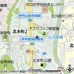 兵庫県伊丹市北本町3丁目36周辺の地図