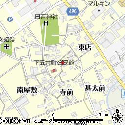 愛知県豊橋市下五井町城屋敷周辺の地図
