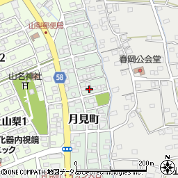 静岡県袋井市月見町11-14周辺の地図