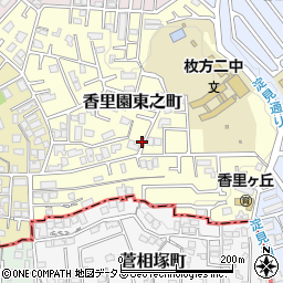 大阪府枚方市香里園東之町周辺の地図