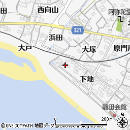 愛知県蒲郡市西浦町下地25周辺の地図