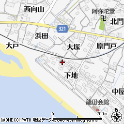 愛知県蒲郡市西浦町下地22-2周辺の地図