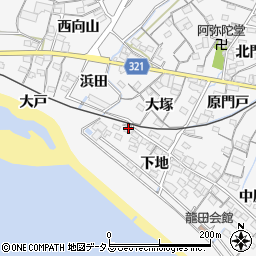 愛知県蒲郡市西浦町下地24周辺の地図