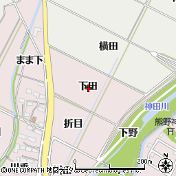 愛知県豊橋市牛川町下田周辺の地図
