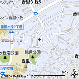 財務局香里宿舎周辺の地図