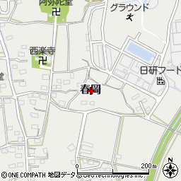 静岡県袋井市春岡周辺の地図