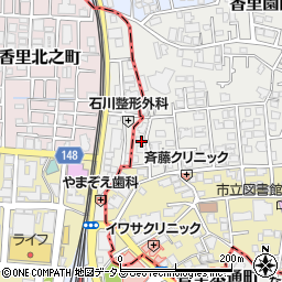 大阪府枚方市香里園山之手町4周辺の地図
