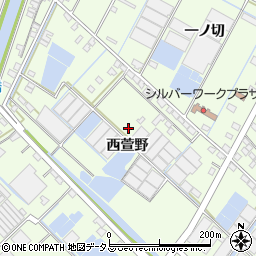 愛知県西尾市一色町生田西萱野周辺の地図