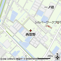 愛知県西尾市一色町生田（西萱野）周辺の地図