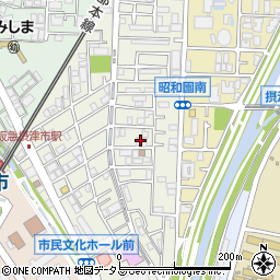 大阪府摂津市香露園周辺の地図
