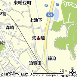 愛知県西尾市東幡豆町蛇山越周辺の地図