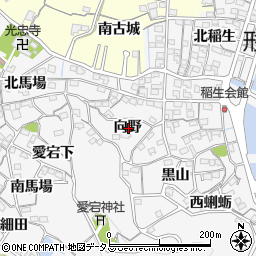 愛知県蒲郡市西浦町向野周辺の地図