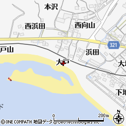 愛知県蒲郡市西浦町大戸周辺の地図