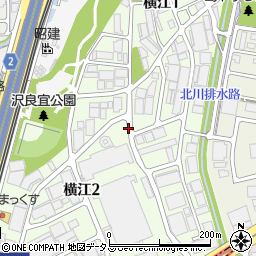 大阪府茨木市横江周辺の地図