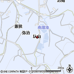 愛知県西尾市吉良町乙川圦山周辺の地図