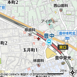 ファミリーマート豊中駅西口店周辺の地図