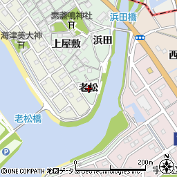 愛知県豊橋市梅薮町老松周辺の地図