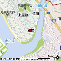 愛知県豊橋市梅薮町（老松）周辺の地図
