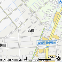 愛知県豊橋市下地町五貫周辺の地図