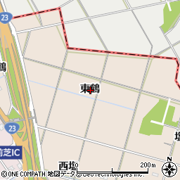 愛知県豊橋市前芝町東鶴周辺の地図