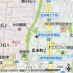 兵庫県伊丹市北本町2丁目212周辺の地図