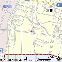 静岡県浜松市浜名区善地557-1周辺の地図