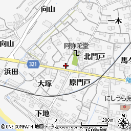 愛知県蒲郡市西浦町神谷門戸1-1周辺の地図
