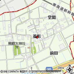 愛知県豊橋市日色野町菱形周辺の地図