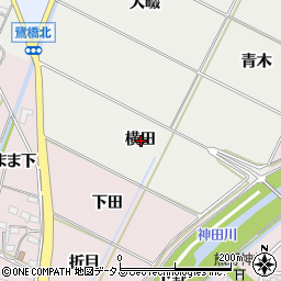 愛知県豊橋市下条西町横田周辺の地図