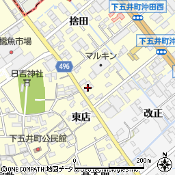 愛知県豊橋市下五井町茶屋前17周辺の地図