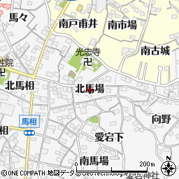 愛知県蒲郡市西浦町北馬場周辺の地図