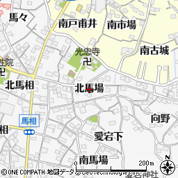 愛知県蒲郡市西浦町（北馬場）周辺の地図