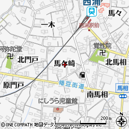 愛知県蒲郡市西浦町馬々崎周辺の地図