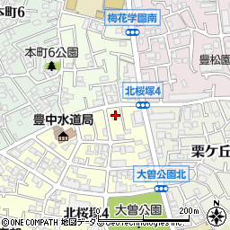 日本キリスト教会豊中中央教会周辺の地図