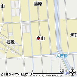 愛知県西尾市吉良町大島高山周辺の地図