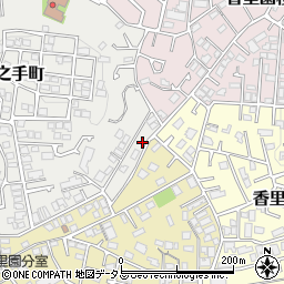大阪府枚方市香里園山之手町50-8周辺の地図