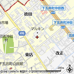 愛知県豊橋市下五井町茶屋前周辺の地図