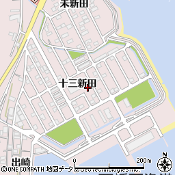 愛知県西尾市鳥羽町十三新田周辺の地図