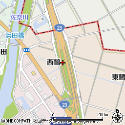 愛知県豊橋市前芝町西鶴周辺の地図