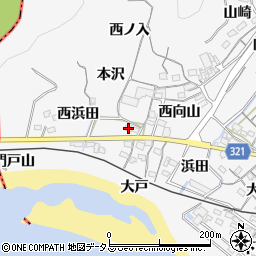 愛知県蒲郡市西浦町西浜田40周辺の地図