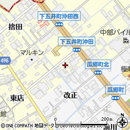 愛知県豊橋市下五井町茶屋前38周辺の地図
