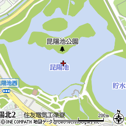 昆陽池周辺の地図