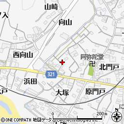 愛知県蒲郡市西浦町神谷門戸16-1周辺の地図