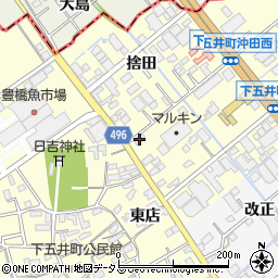 愛知県豊橋市下五井町茶屋前14-1周辺の地図