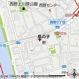 兵庫県伊丹市西野周辺の地図