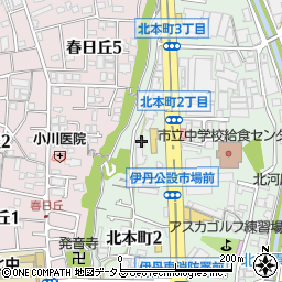 兵庫県伊丹市北本町2丁目255周辺の地図